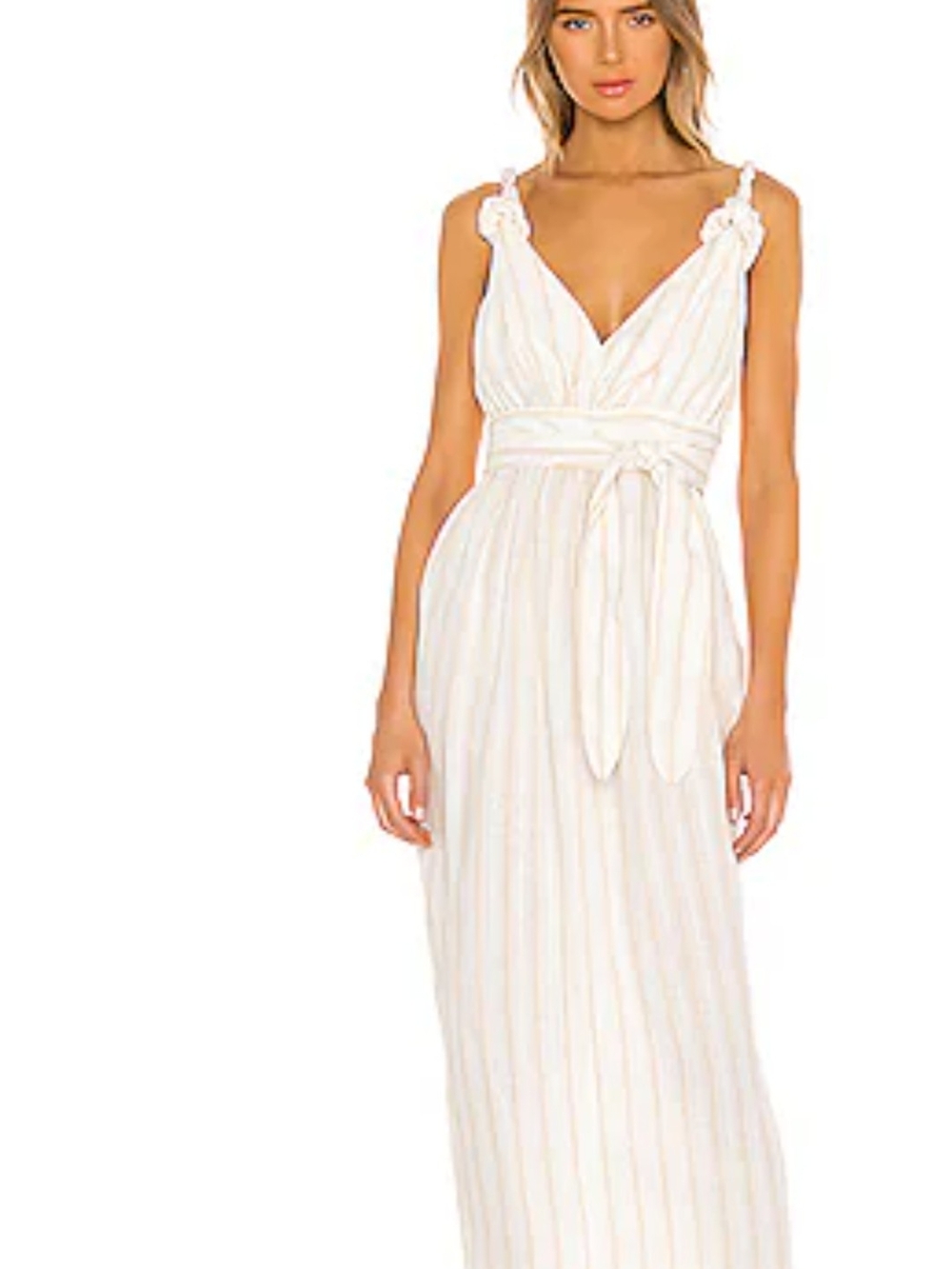 Mara Hoffman Cream White Striped Maxi Dress